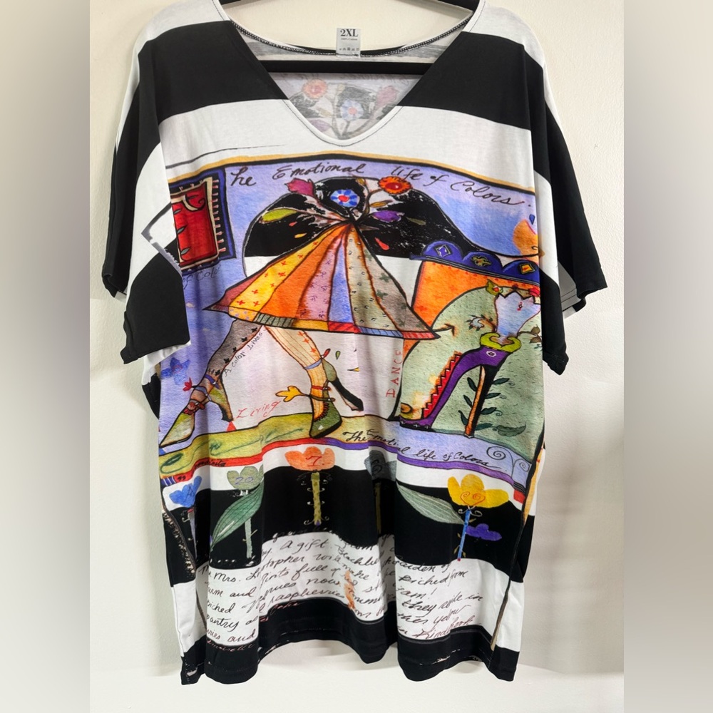 Shoe sketch 100% cotton top plus size